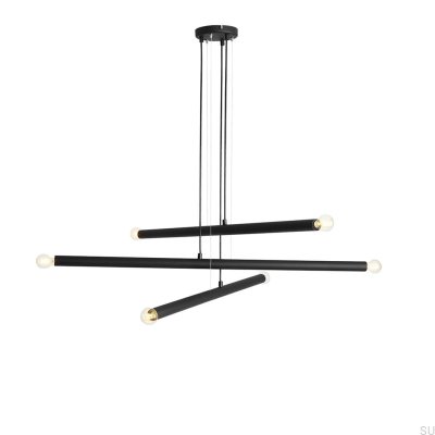 Lámpara colgante de metal negro Tubo 6