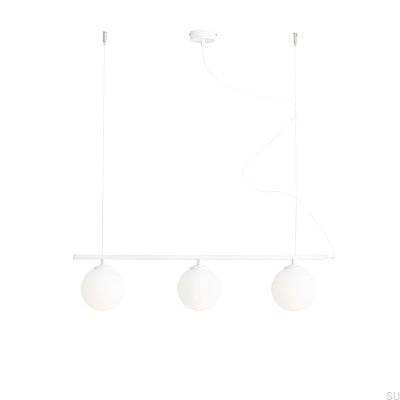 Lámpara colgante Beryl Glass 3 Metal Blanco