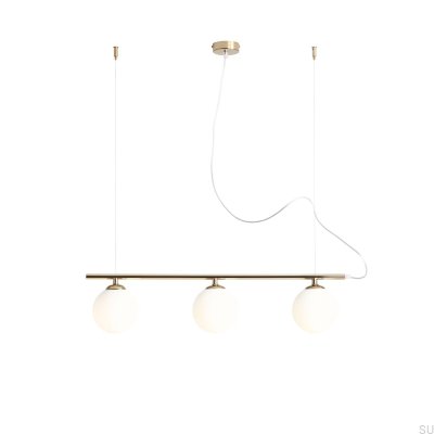 Lámpara colgante Beryl Glass 3 Metal Oro