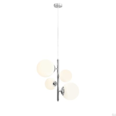 Lámpara colgante Bloom 4 de metal cromado plateado