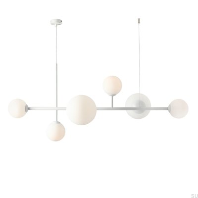 Lámpara colgante Dione 6 de metal blanco