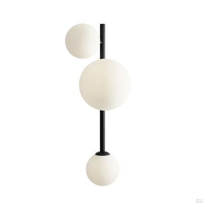 Lámpara de pared de metal negro Dione 3