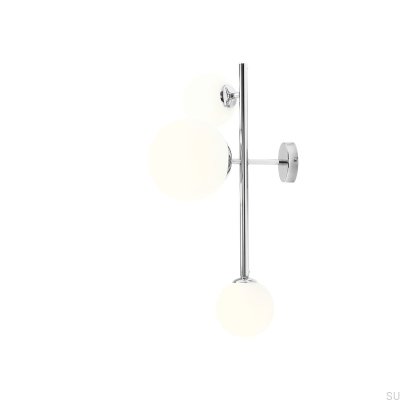 Lámpara de pared Dione 3 de metal cromado plateado