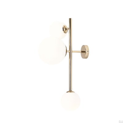 Lámpara de pared Dione 3 de metal dorado