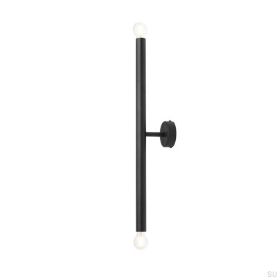 Lámpara de pared Tubo 2 S Metal Negro