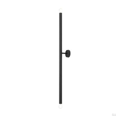 Lámpara de pared Tubo 2 L de metal negro