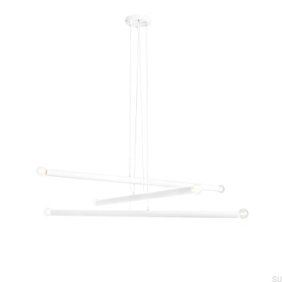 Lámpara colgante de metal blanco Tubo 6