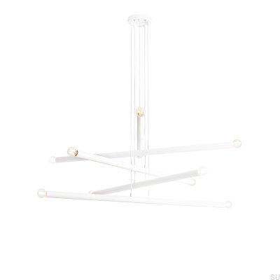 Lámpara colgante Tubo 10 de metal blanco