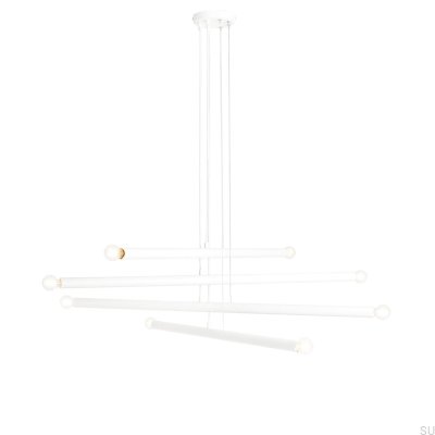 Lámpara colgante Tubo 8 de metal blanco