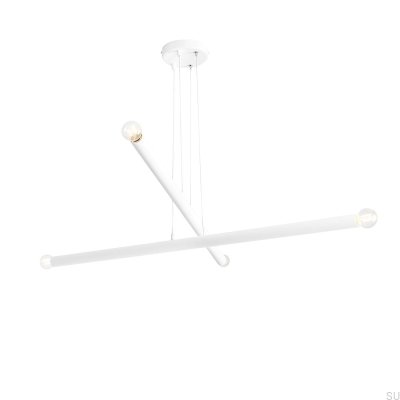 Lámpara colgante Tubo 4 de metal blanco