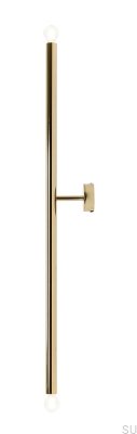 Lámpara de pared Tubo 2 L de metal dorado