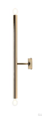 Lámpara de pared Tubo 2 S Metal Dorado