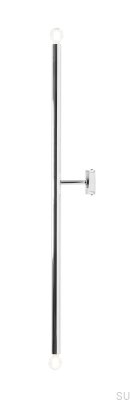 Lámpara de pared Tubo 2 L Metal Cromo Plata