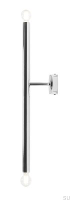 Lámpara de pared Tubo 2 S Metal Cromo Plata