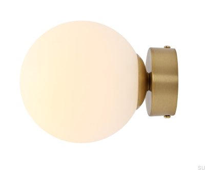 Lámpara de pared Ball S de latón cepillado