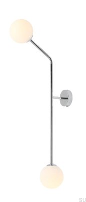 Lámpara de pared vertical pura de metal cromado plateado
