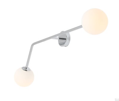 Lámpara de pared horizontal pura de metal cromado plateado