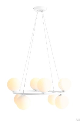 Lámpara colgante Krone 8 de metal blanco