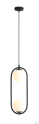 Lámpara colgante Riva 2 de metal negro
