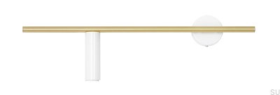 Lámpara de pared Trevo de latón y blanco (izquierda)