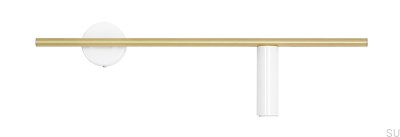 Lámpara de pared Trevo de latón y blanco (derecha)