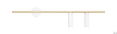 Lámpara de pared Trevo 2 de latón y blanco (derecha)