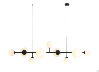 Lámpara colgante Dione 9 de metal negro