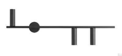 Lámpara de pared Trevo 3 de metal negro (derecha)