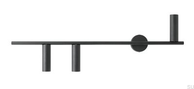 Lámpara de pared Trevo 3 de metal negro (izquierda)