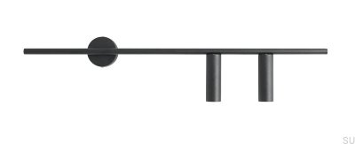 Lámpara de pared Trevo 2 de metal negro (derecha)