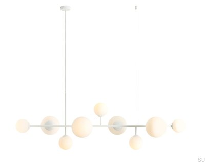 Lámpara colgante Dione 9 de metal blanco