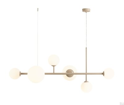 Lámpara colgante Dione 6 de metal beige