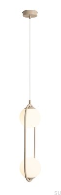 Lámpara colgante Riva 2 de metal beige