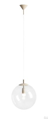 Lámpara colgante Globe de metal beige