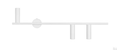 Lámpara de pared de metal Trevo 3 blanca (derecha)
