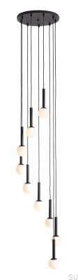 Lámpara colgante Riu 9 Ring de metal negro