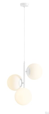Lámpara colgante de metal blanco Fin 3 M