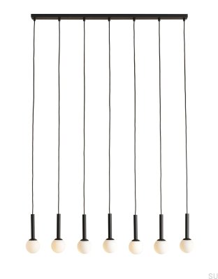 Lámpara colgante Riu 7 de metal negro