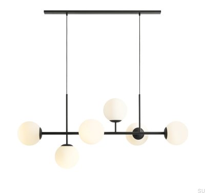Lámpara colgante de metal negro Fin 6