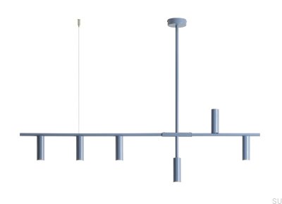 Lámpara colgante Trevo 6 de metal azul