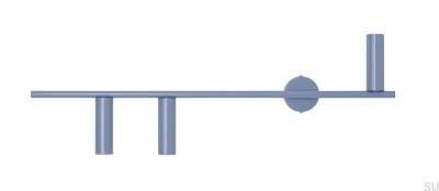 Lámpara de pared Trevo 3 Metal Blue (izquierda)