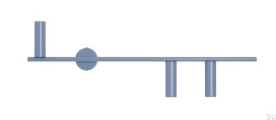 Lámpara de pared azul metalizada Trevo 3 (derecha)