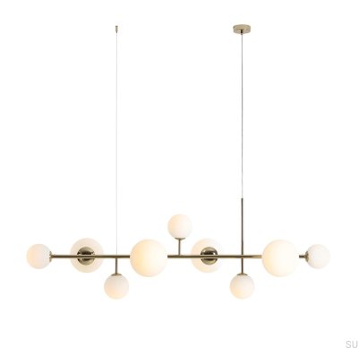 Lámpara colgante Dione 9 de metal dorado