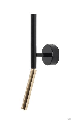 Lámpara de pared de metal dorado y negro Stick