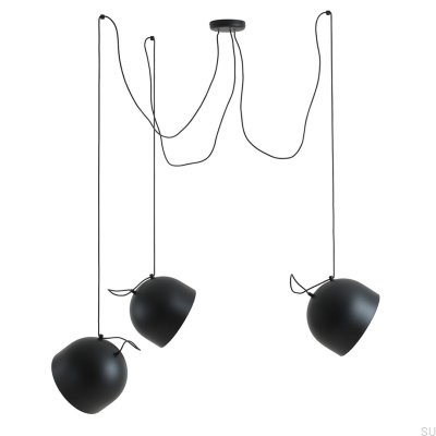 Lámpara colgante Noor 3 de metal negro
