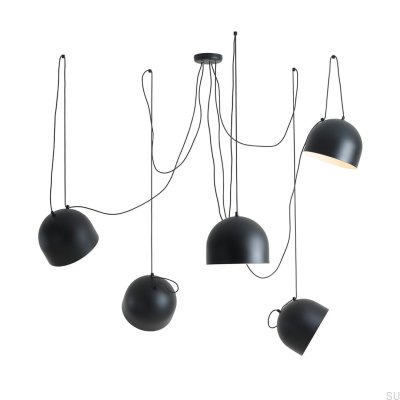 Lámpara colgante Noor 5 de metal negro