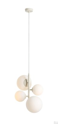 Lámpara colgante Bloom 4 de metal color crema