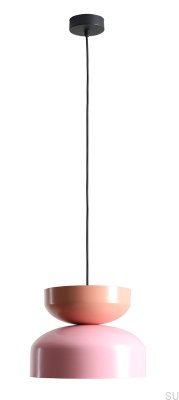 Lámpara colgante de metal Tula rosa con coral