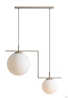 Lámpara colgante de metal beige Zac 2