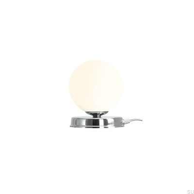 Lámpara de escritorio Ball S de metal cromado plateado